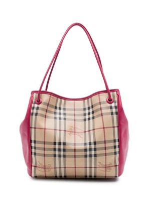 Burberry Pre-Owned 2000-2017 Small Haymarket Check Coated Canvas and Calfskin Canterbury tote bag - Neutrals