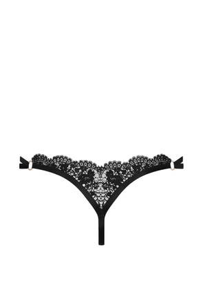 Maison Close lace ring-detail thong - Black