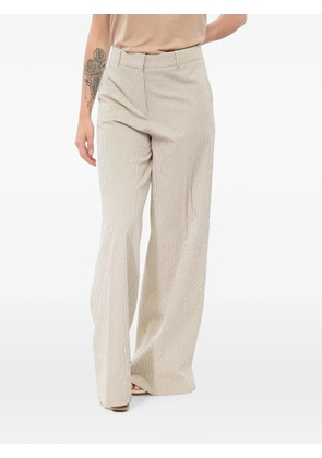QL2 striped wide-leg trousers - Neutrals
