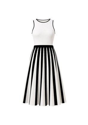 BOSS striped ribbed maxi dress - White