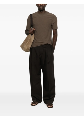 Giorgio Armani chevron-knit T-shirt - Brown