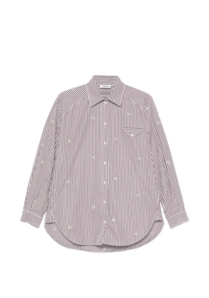 SANDRO Brendana striped crystal-embellished shirt - Brown