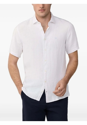 Hackett London logo-embroidered short-sleeve shirt - White