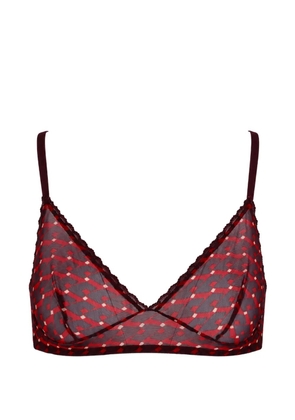 Laura Urbinati geometric-print sheer bra - Red