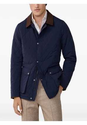 Hackett London quilted corduroy-collar jacket - Blue
