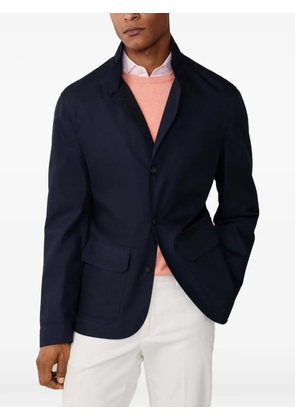 Hackett London water-resistant stand-collar single-breasted cotton blazer - Blue