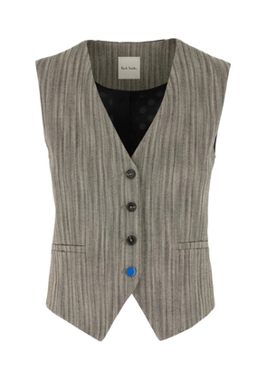 Paul Smith herringbone waistcoat with contrast back - Grey