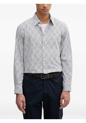 Armani Exchange diamond-pattern striped shirt - Grey