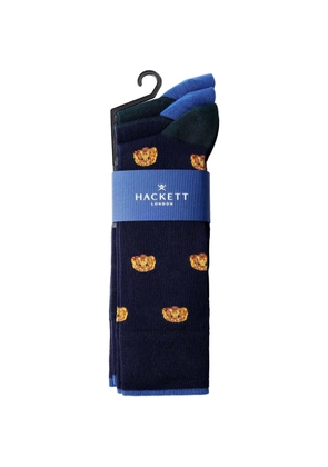 Hackett London Harry embroidered socks (set of three) - Green