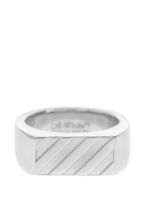 Off-White Diagonals signet ring - Silver