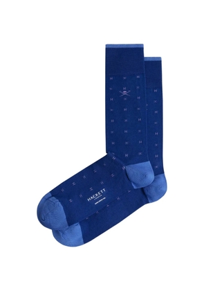 Hackett London logo-patterned contrast-trim socks - Blue