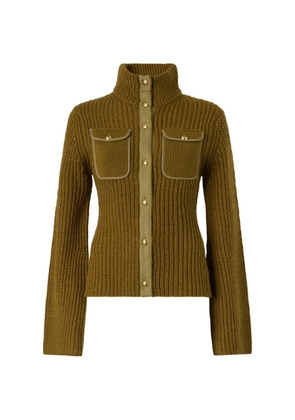 PINKO ribbed-knit buttoned cardigan - Green