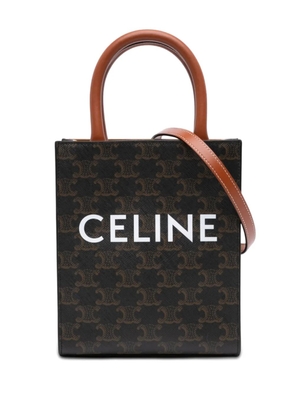 Celine Pre-Owned 2023 Mini Triomphe Coated Canvas Vertical Cabas satchel - Brown