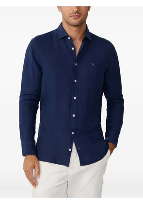 Hackett London logo-embroidered linen shirt - Blue