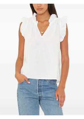 Xirena Bex ruffled cotton top - White