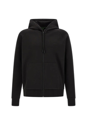 BOSS Saggy stretch-cotton zip-up hoodie with puff logo - Blue