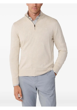 Hackett London embroidered quarter-zip sweater - Neutrals