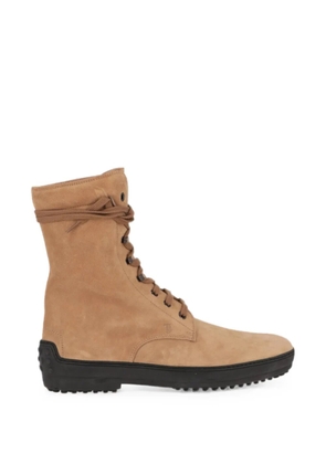 Tod's lace-up suede boots - Neutrals