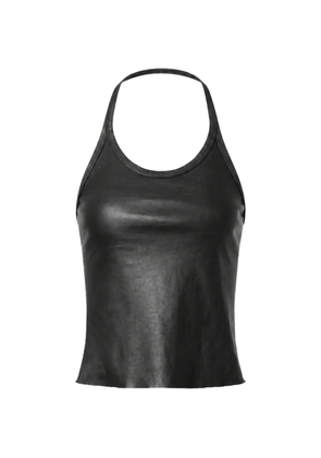 Stouls Cherry open-back leather top - Black