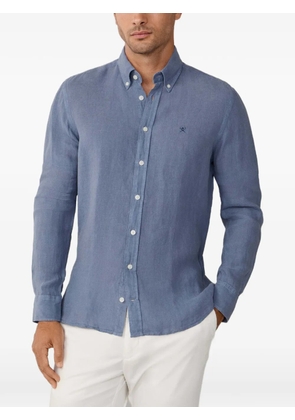 Hackett London Brompton button-down linen shirt - Blue
