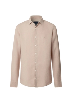 Hackett London garment-dyed linen shirt - Brown