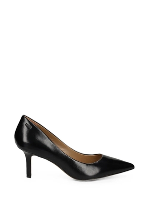 BOSS Miah heeled leather pumps with debossed logo - Black
