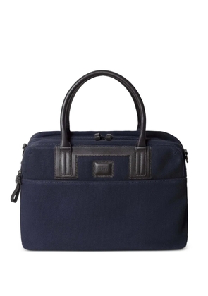 Hackett London leather-trimmed canvas holdall - Blue