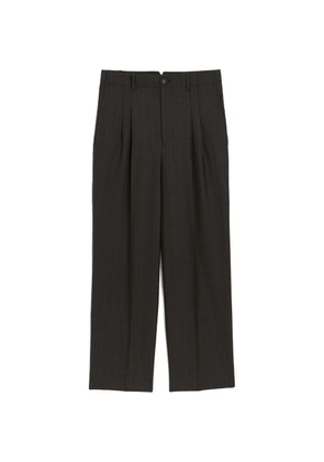 AMI Paris high-waisted carrot-fit striped wool trousers - Grey