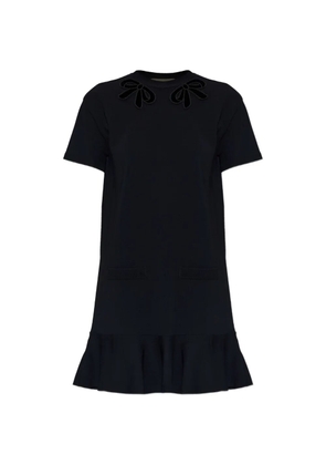 Valentino Garavani bow-appliqué knitted mini dress - Black