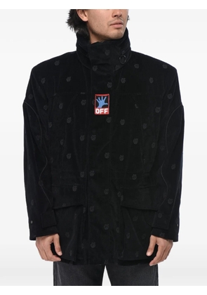 Off-White Hands Off embroidered velour jacket - Black