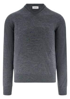 Ferragamo v-neck charcoal wool sweater - Grey