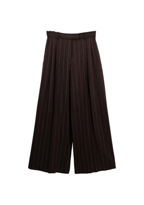 Helmut Lang pinstripe-pattern wide-leg trousers - Brown