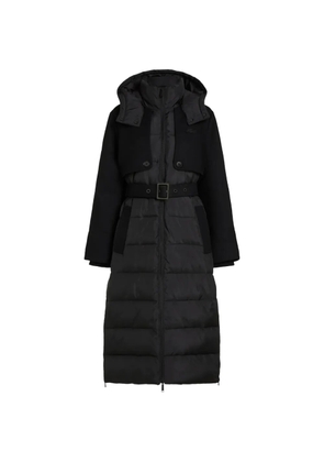 Karl Lagerfeld belted long puffer jacket - Black