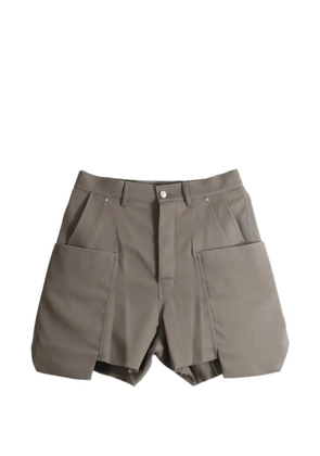 Rick Owens raw-edge panelled shorts - Grey