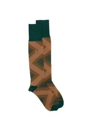 Vivienne Westwood Quadrophenia Orb-embroidered high socks - Green