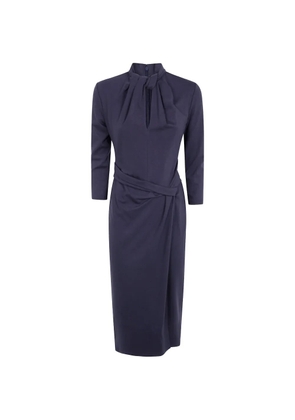 Giorgio Armani gathered knotted-neck midi dress - Black