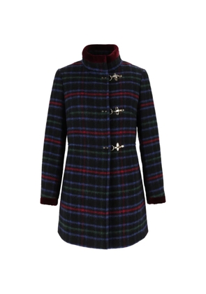 Fay Virginia checked coat - Black