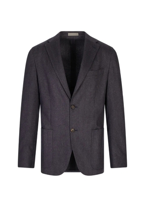 Corneliani single-breasted herringbone blazer - Blue