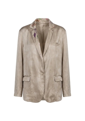 Avant Toi floral-print patchwork jacket - Neutrals