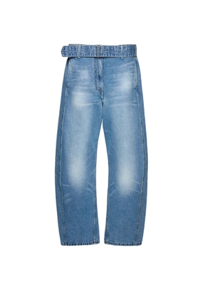 Magda Butrym belted faded-effect jeans - Blue