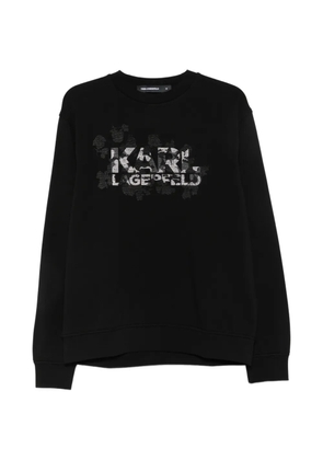 Karl Lagerfeld logo-embroidered crew-neck sweatshirt - Black
