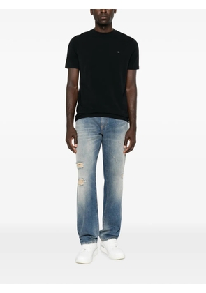 Karl Lagerfeld logo-plaque crew-neck cotton T-shirt - Black