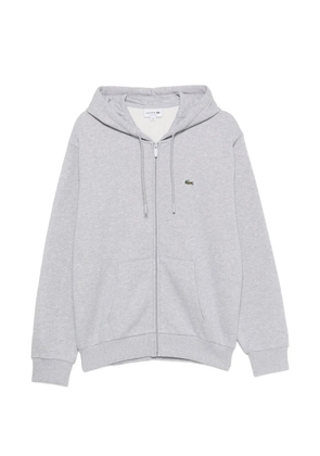 Lacoste logo-patch zip-up hoodie - Grey