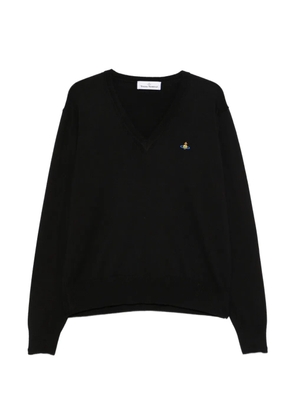 Vivienne Westwood Mark Orb-embroidered V-neck sweater - Black