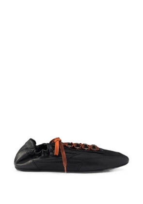 Prada Collapse Antiqued nappa leather sneakers with hooks - Black