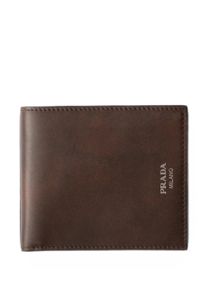 Prada antiqued leather wallet - Brown