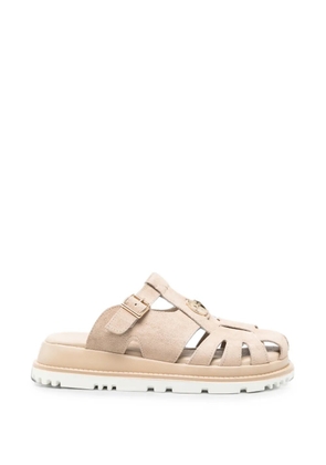 SERGIO MORETTI FIRENZE buckle-fastening cut-out sandals - Neutrals
