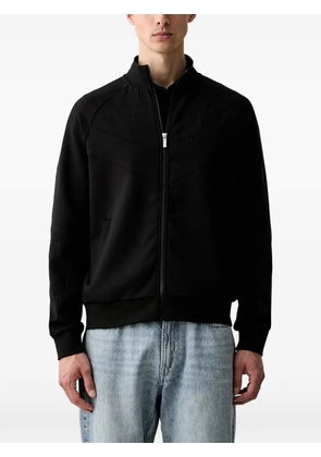 Karl Lagerfeld monogram-pattern zip-up sweatshirt - Black