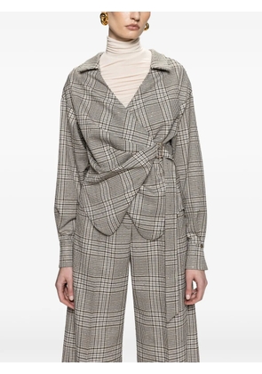 NISSA checked wrap shirt - Grey