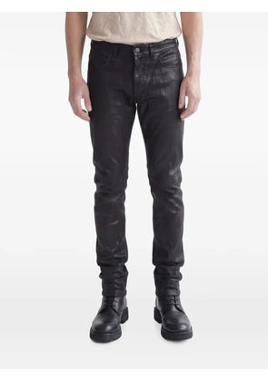 Giorgio Brato five-pocket leather trousers - Black